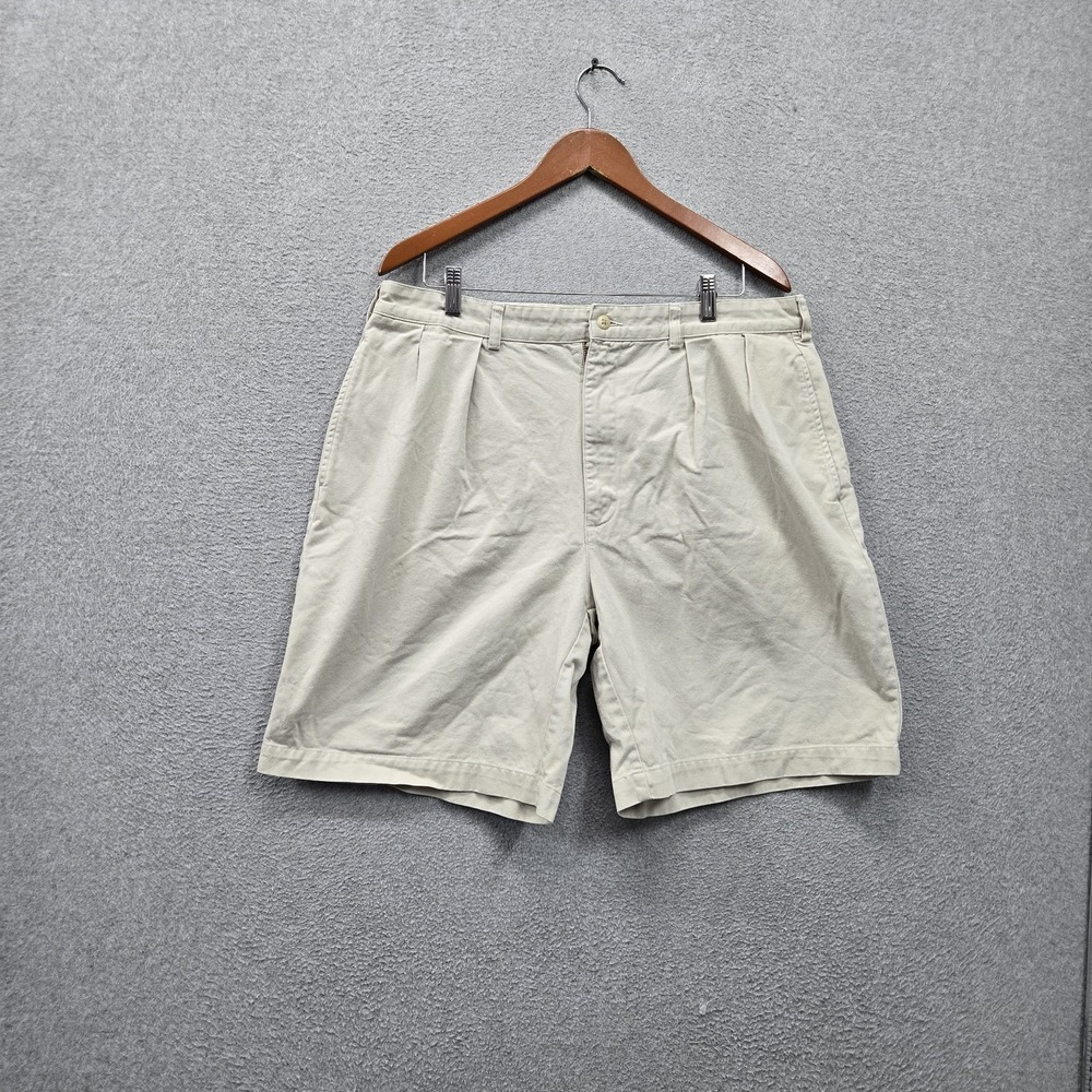 Polo Ralph‎ Lauren Men Shorts 38 Beige Chino Twill Pleated Pockets 8" Inseam